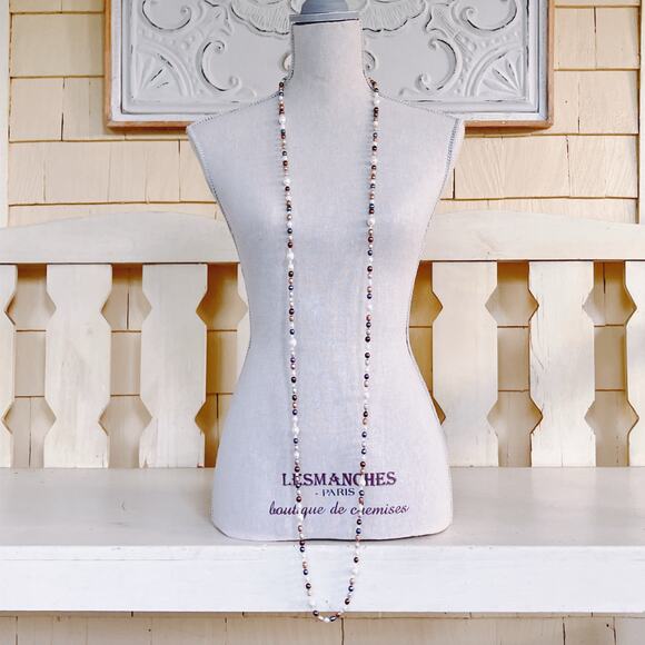 Long 66" Cultured Freshwater Pearl Endless Opera Rope Knotted Necklace Colorful - Picture 4 of 13